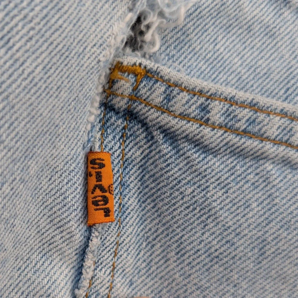 VTG Levi's 505 Jeans Men's 38x32 Blue Regular Fit Straight Leg Orange Tab 90s